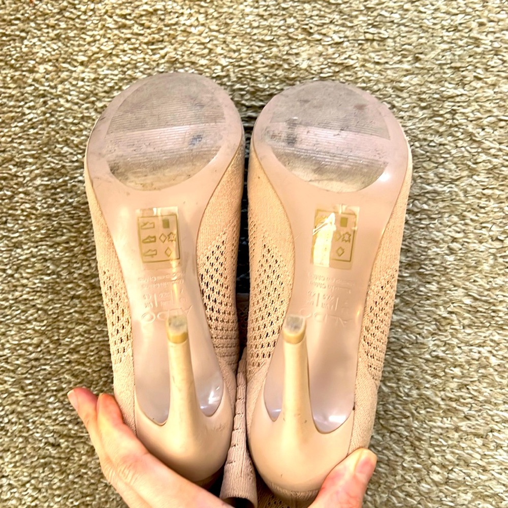 Aldo nude open toes boots